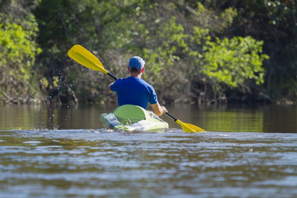 Kayaking on the clear, sand-bottomed Blackwater River near Milton, Florida